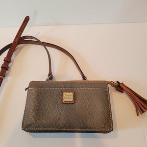 Dooney & Bourke Gray and Tan Elephant Gingy Crossbody Purse (R1591EL)